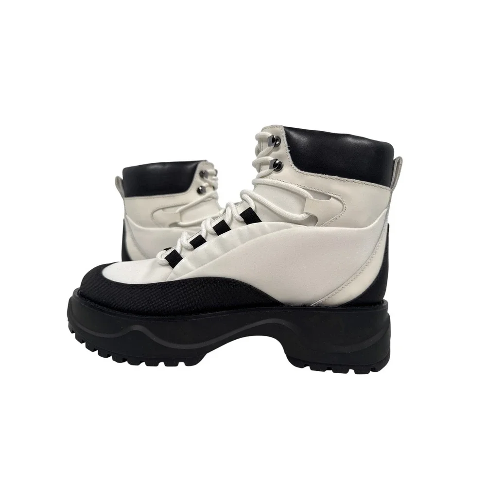 Michael Kors Dupree Hiker Boot Womens 8 M Black White Colorway